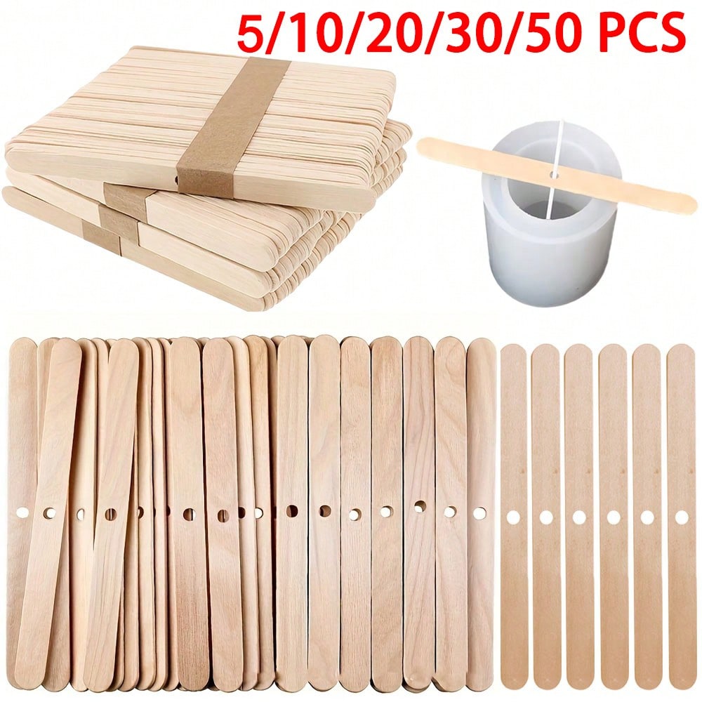 Candle Making Kits - 5/10/20/30/50 Stück Holz-Kerzendochthalter 1-Loch-Zentrierwerkzeug-Set für Duftkerzenherstellung