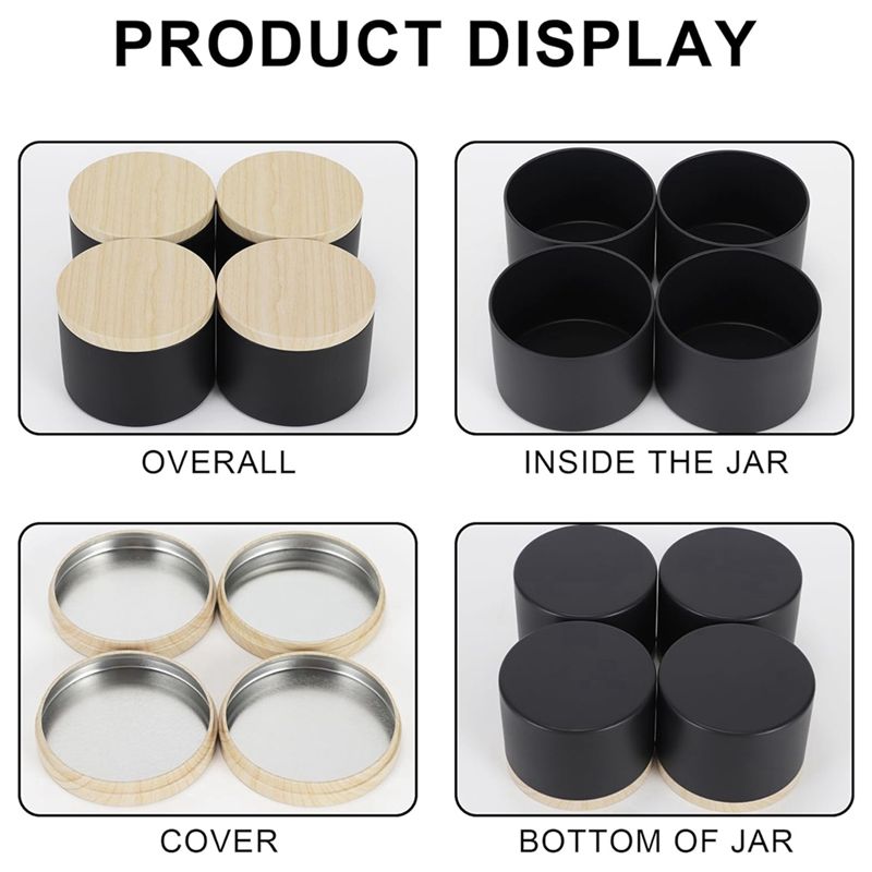 24er-Pack 4 Oz schwarze Kerzen – Candle Making Jars With Lids Bewertung und Preis